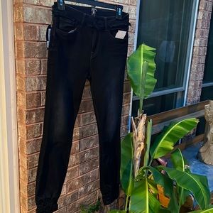 NWT PRPS High-Waist Denim Joggers Washed Black Size 27